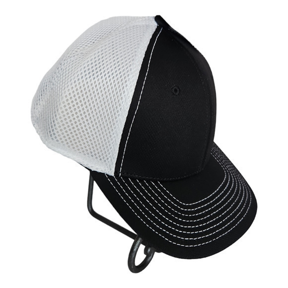 Men's OC Sports Pro Flex Large/X-Large Baseball Hat, Black and White Mesh, New - Picture 2 of 7